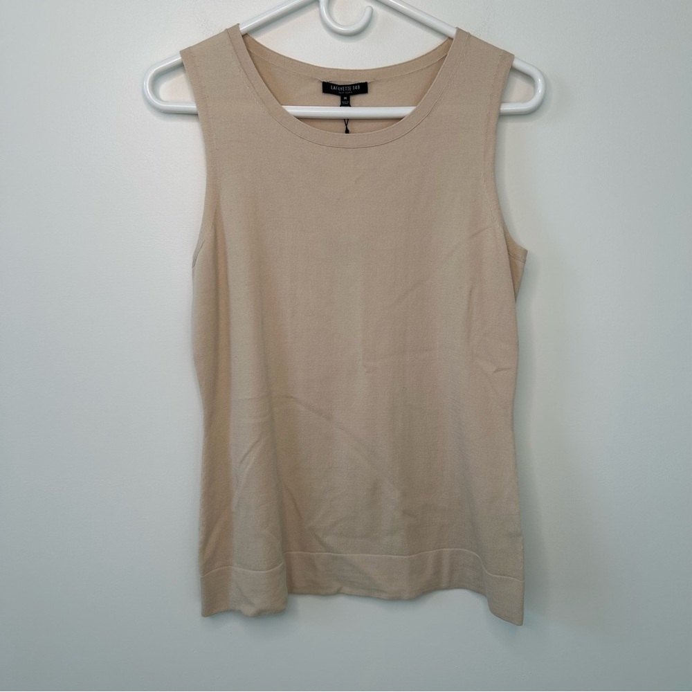NWT Lafayette 148 beige tank top size Medium - Picture 1 of 9